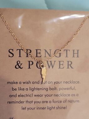 NWT-Dogeared Gold Lightning Bolt Charm Necklace